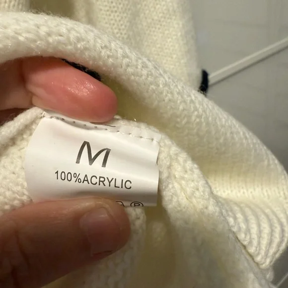 Floral Textured Cream Knitted Sweater - Picture 6 of 7